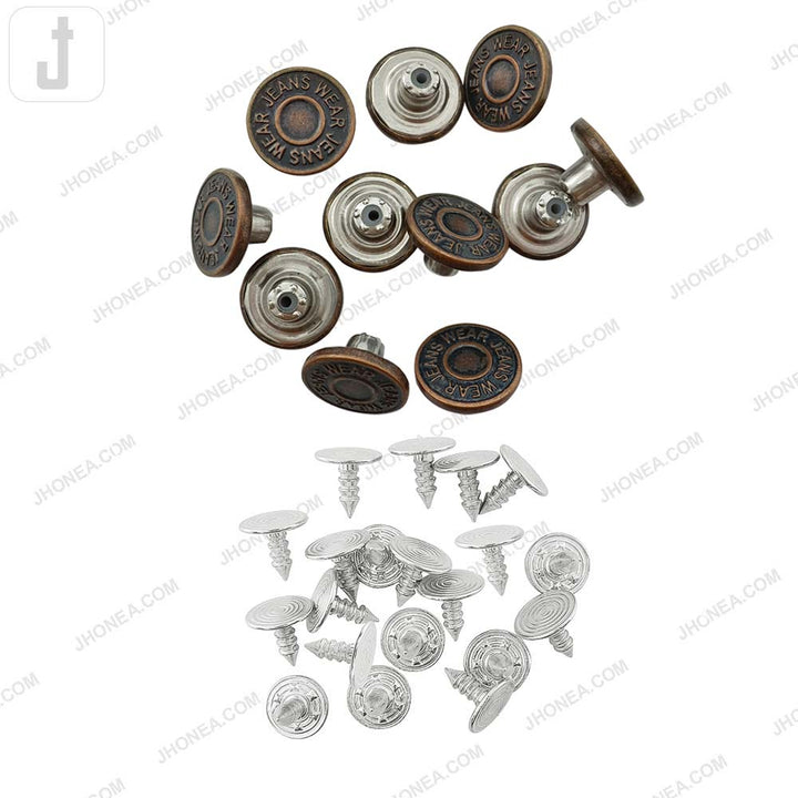Antique Finish Metal Jeans Button for Denim Garments