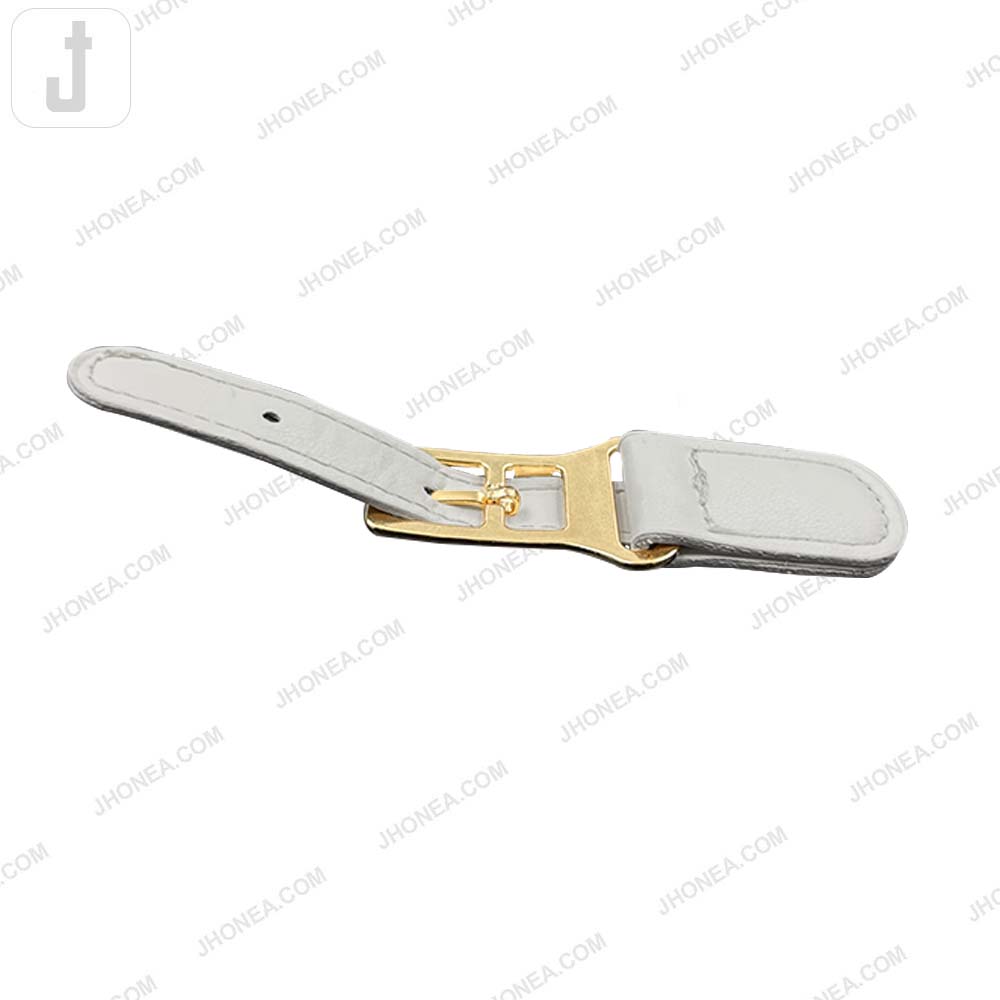 Fashionable Shiny Gold Buckle with Prong PU Belt