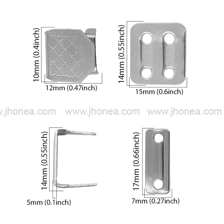 Stainless Steel 4-Part Hook & Bar Sew-On Pant Trouser Closure