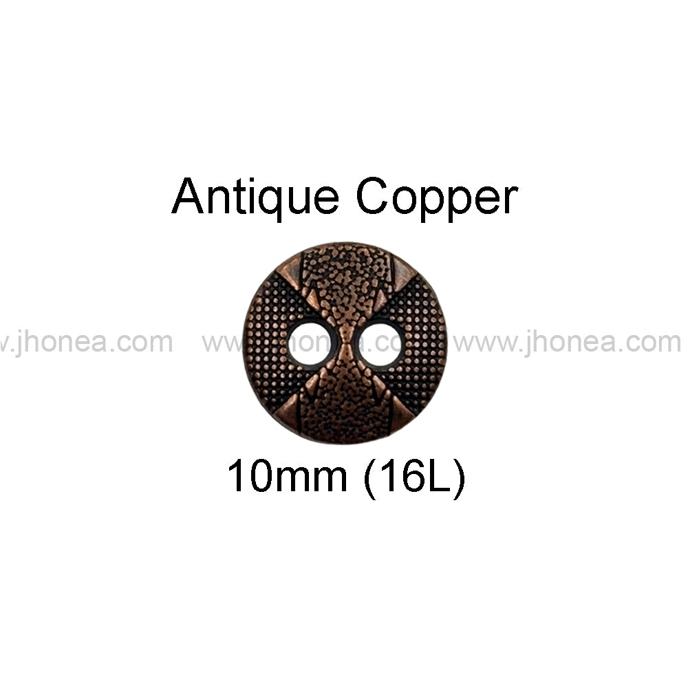 Textured Surface Round Shape Metal Buttons for Shirt