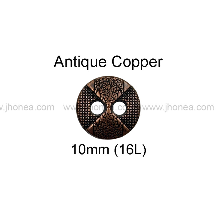 Textured Surface Round Shape Metal Buttons for Shirt