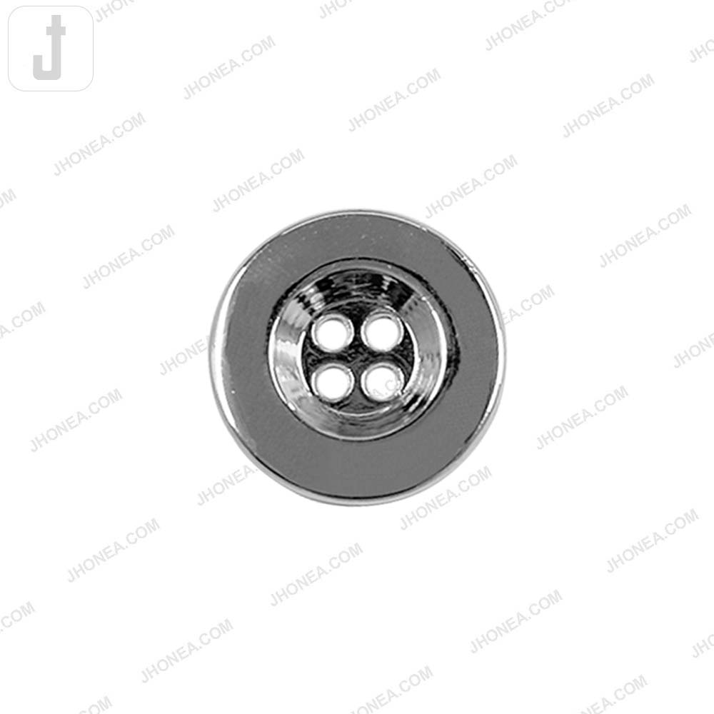 Premium Shiny Silver 4-Hole Hollow Metal Buttons for Coats