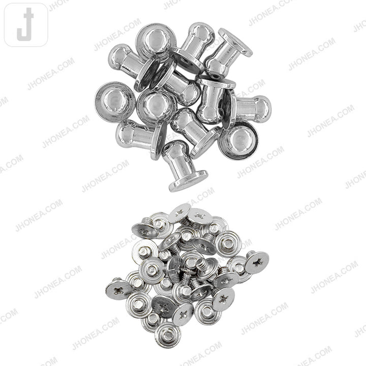 Versatile 8mm Round Head Screw Metal Button Stud for Shirt/Bags/Belts