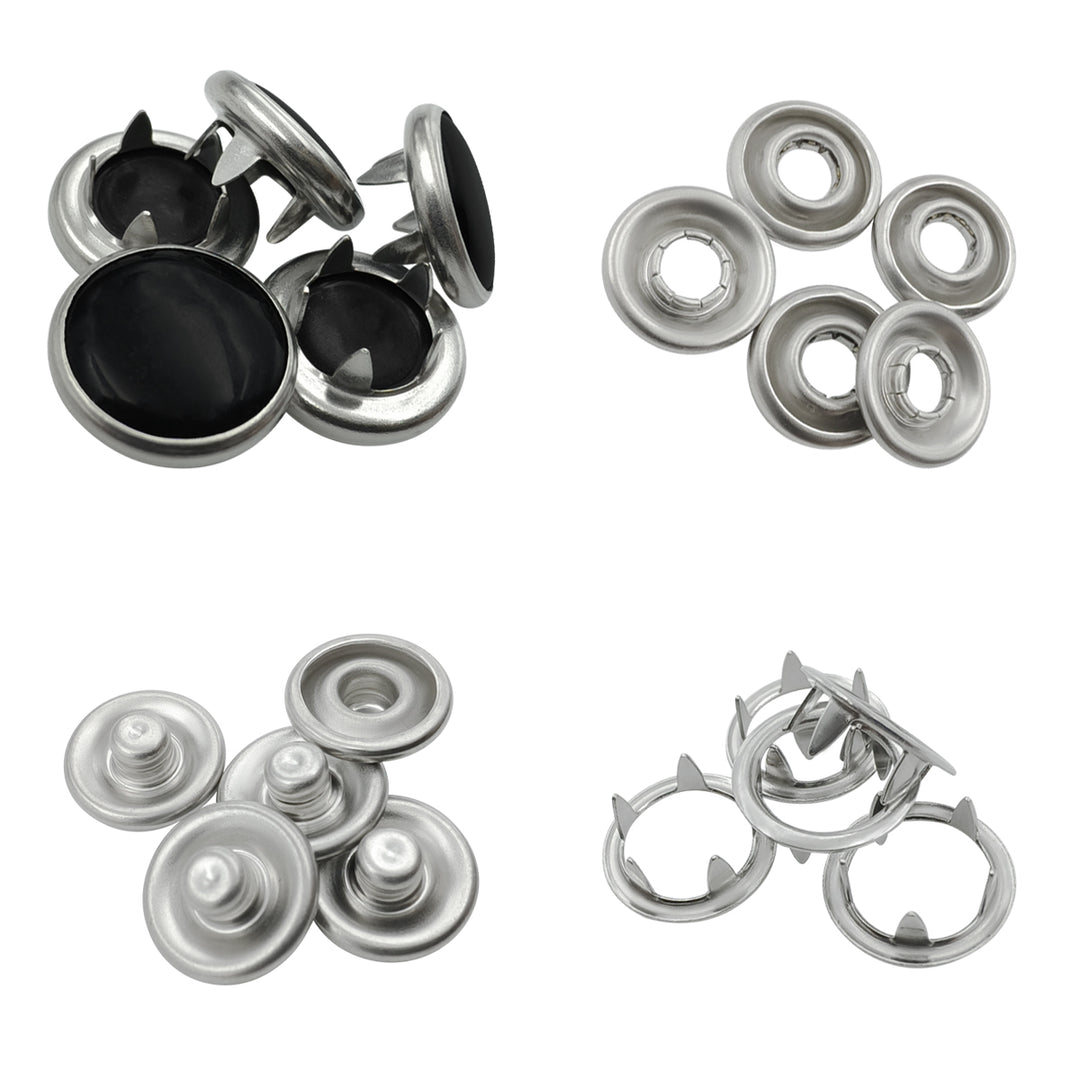 4-Part Pearl Press Metal Studs Snap Buttons