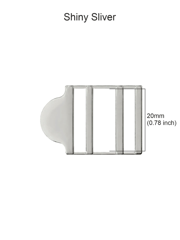 Triple-Bar Slide Strap Adjuster Metal Buckle for Belt and Bags
