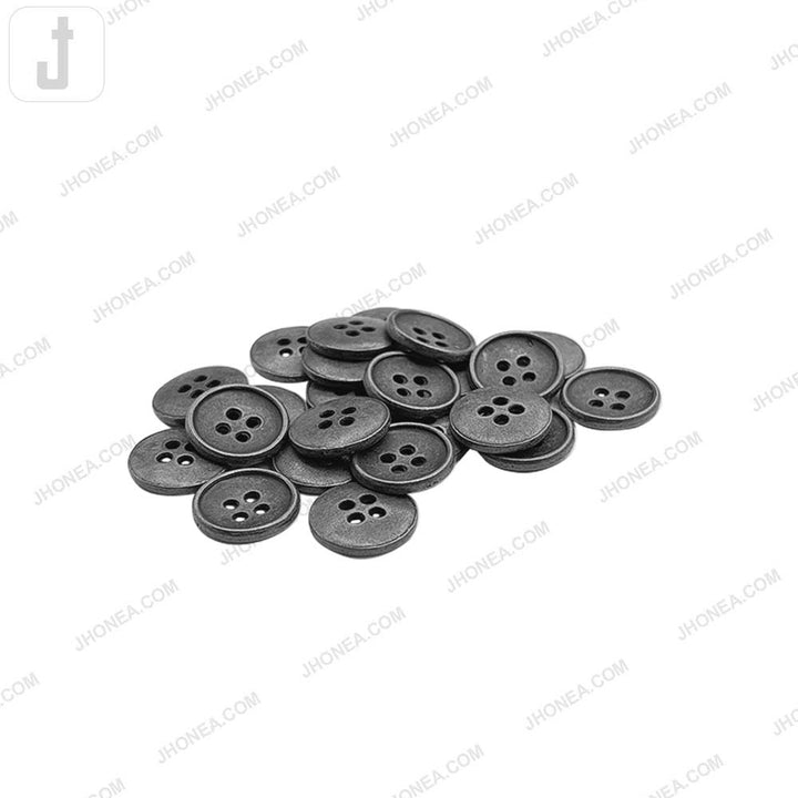 Round Vintage Style 4-Hole Metal Buttons for Sewing and Crafts