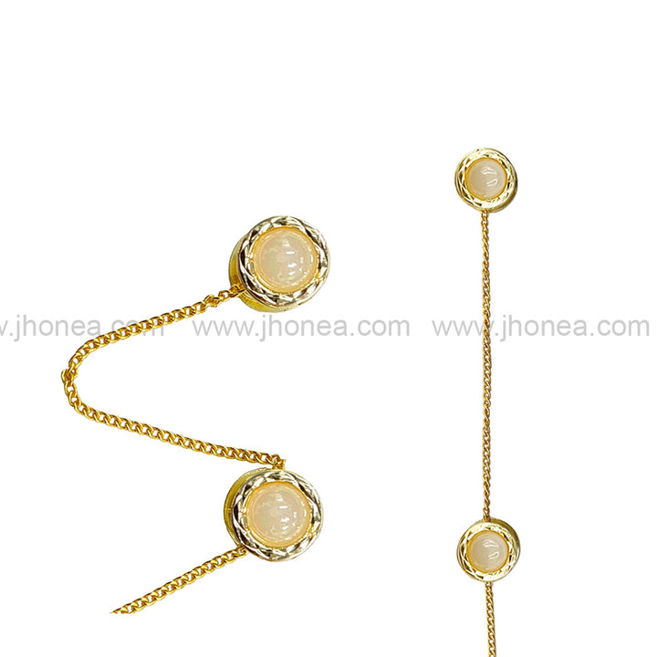 Classy Pearl Hanging Chain Kurta Button for Elegant Ethnic Wear