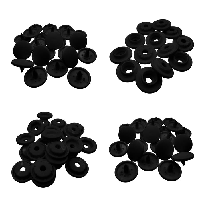 Classic Black & White Quality 4 Part Snap Button Fasteners
