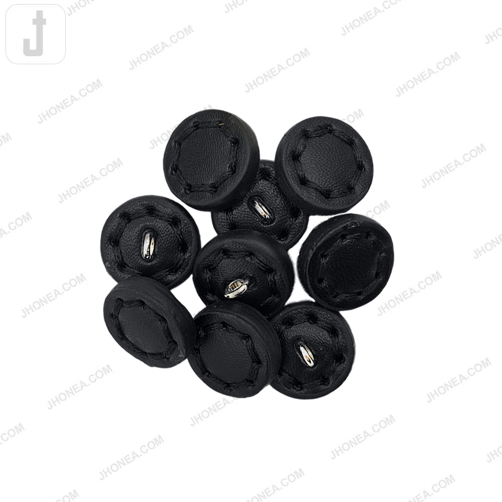 Black and White PU Leather Downhole Loop Buttons
