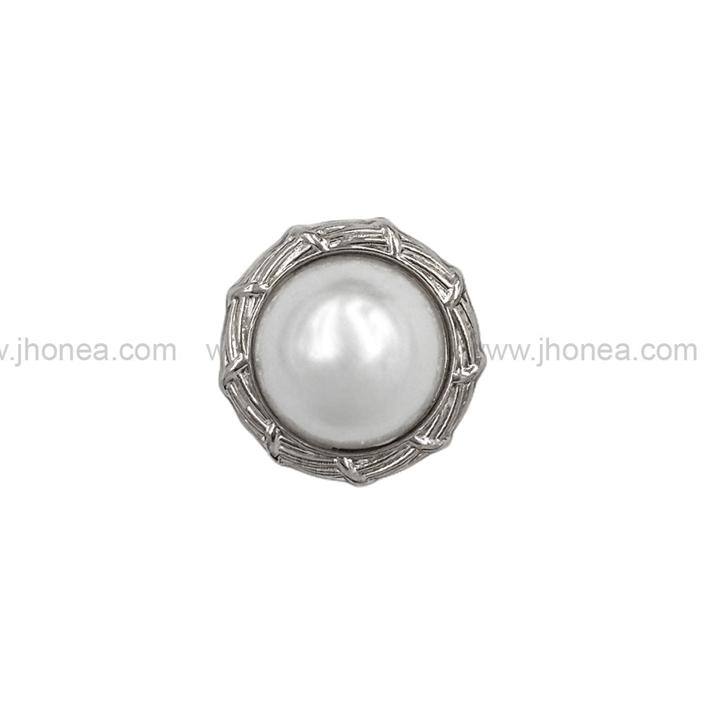Super Classy Shiny Silver Round Shape Pearl Buttons For Shirt/Kurta