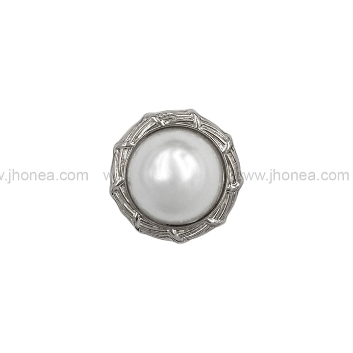 Super Classy Shiny Silver Round Shape Pearl Buttons For Shirt/Kurta