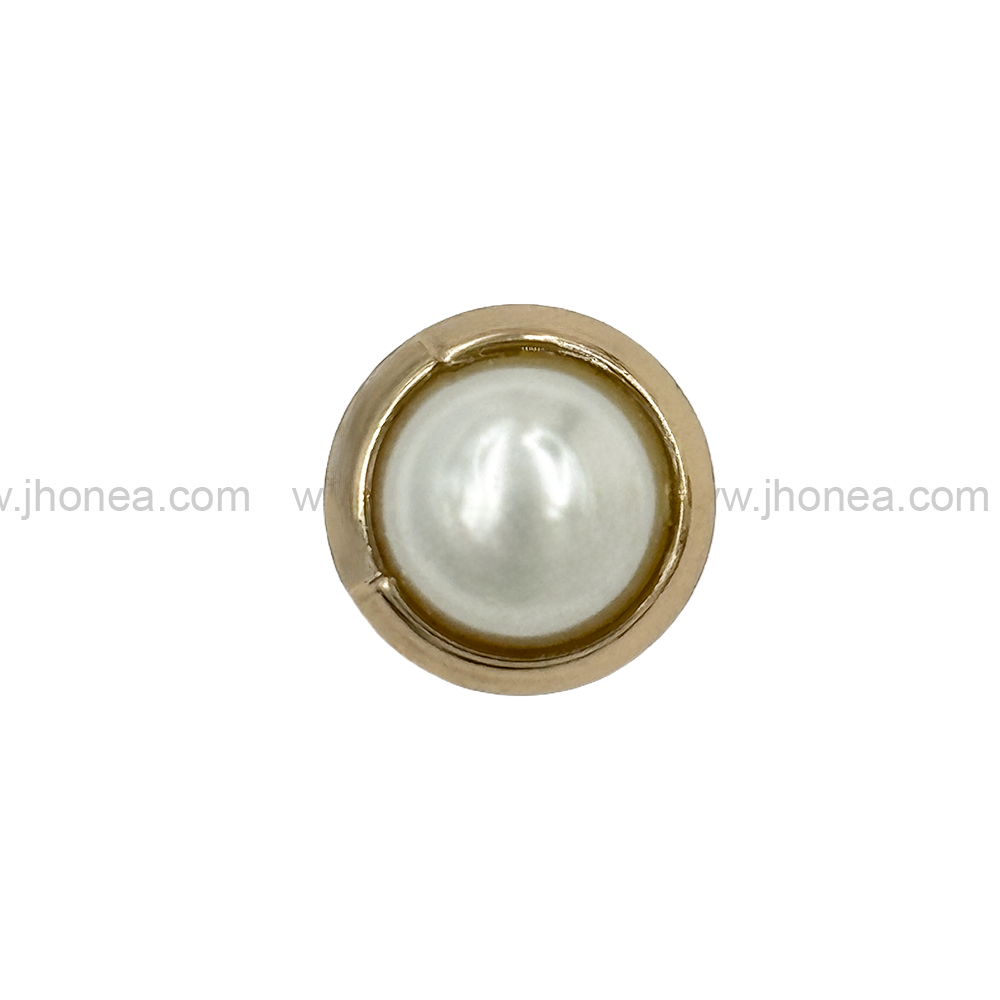 Shiny Gold Round Shape Premium Quality Pearl Metal Button