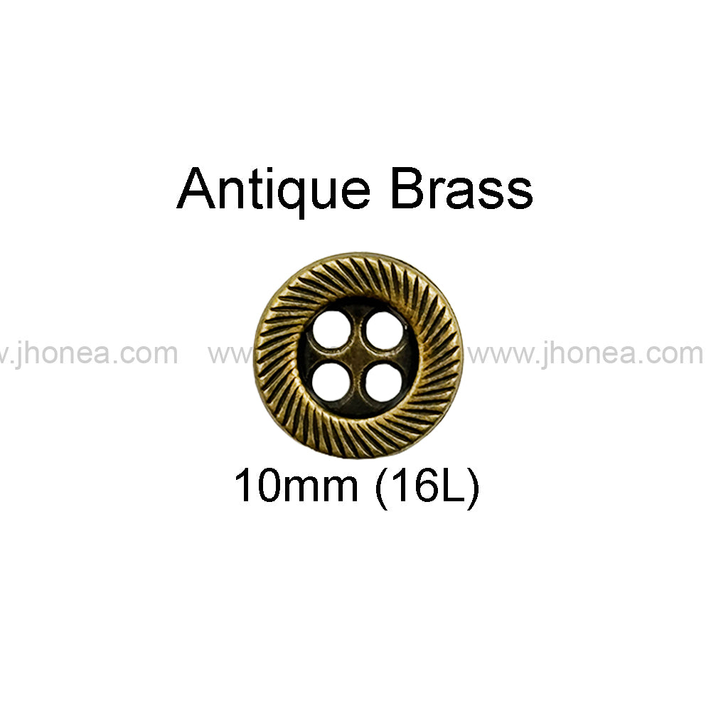 Rounded Rim 4-Hole Shirt/Kurta Metal Buttons