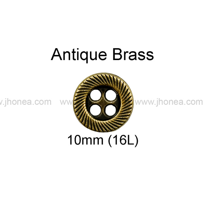 Rounded Rim 4-Hole Shirt/Kurta Metal Buttons