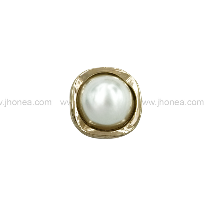 Rounded Square Shape Shiny Gold Pearl Buttons