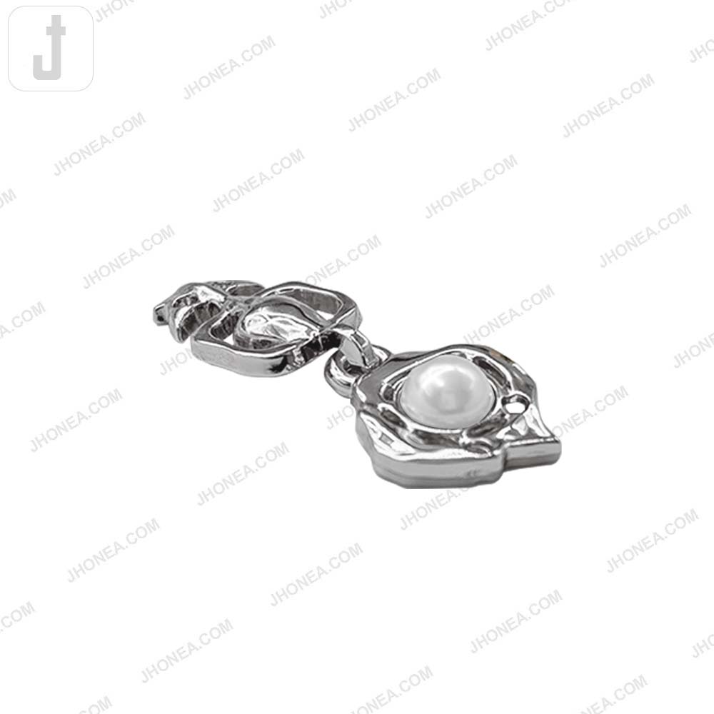 Trendy Pearl Clasp Buckle Hook and Eye Metal Buckle for Fashion Use