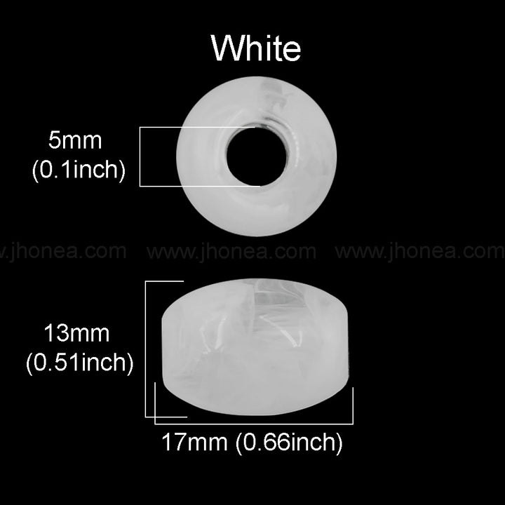 Unique Black and White Oval Polyester Beads for Creative Jewelry Designs