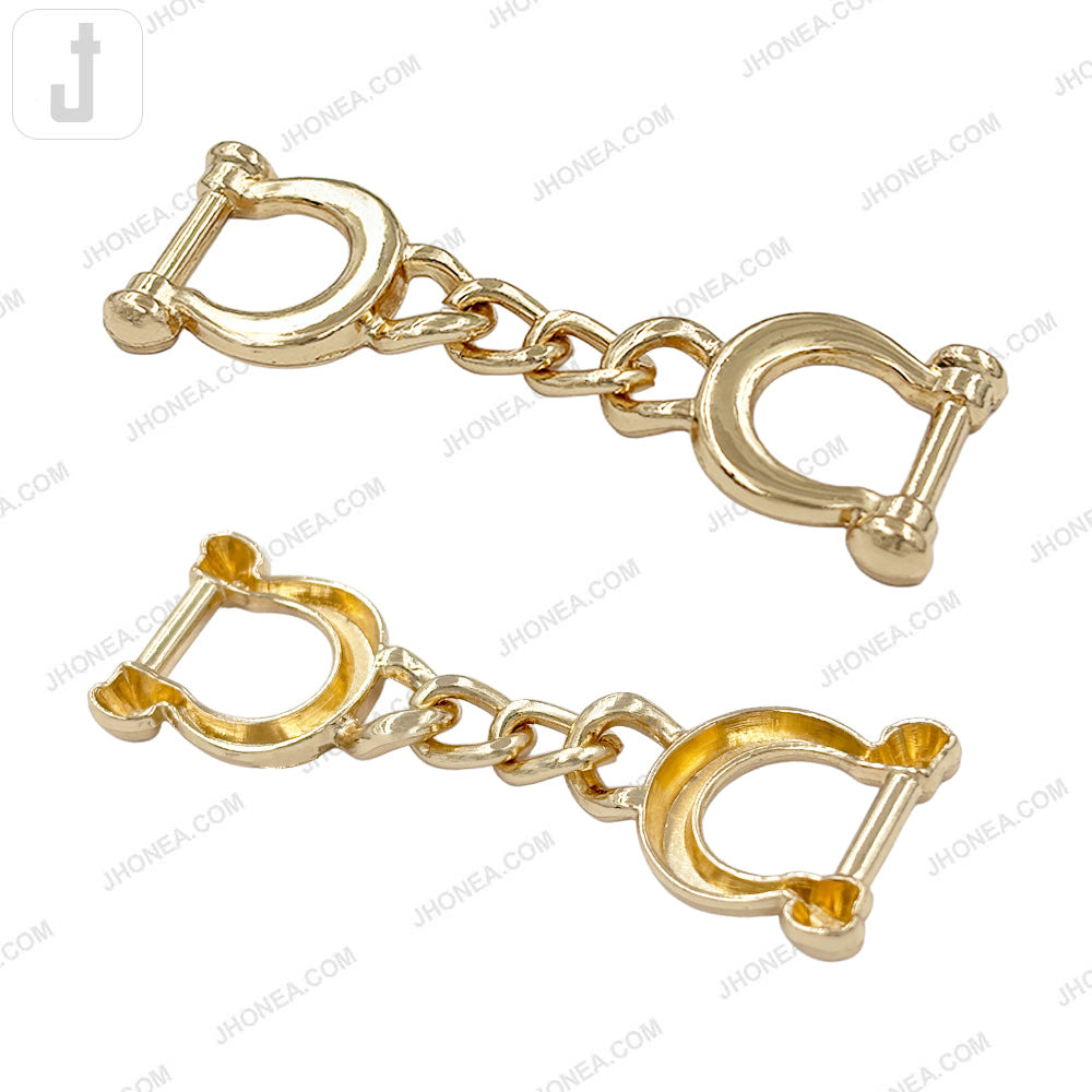 Stylish Shiny Finish Handcuffs Design Decorative Shoe Buckle