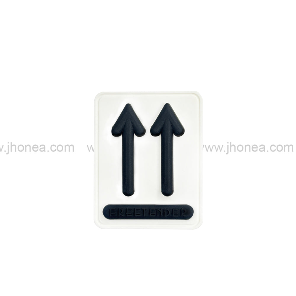 Unique White Silicone Patch with Black Arrow Design