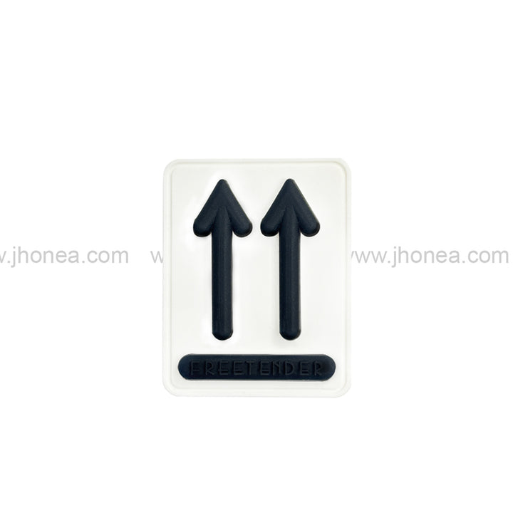 Unique White Silicone Patch with Black Arrow Design