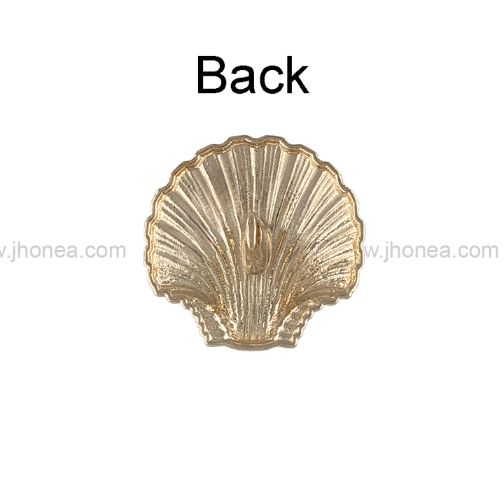 Ornate 25mm Sea Shell-Shaped Shank Metal Button