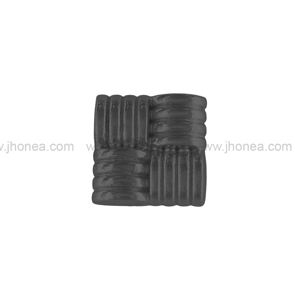Eye Catching Square Ribbed Design Shiny Black Nickel (Gunmetal) Loop Shank Metal Button