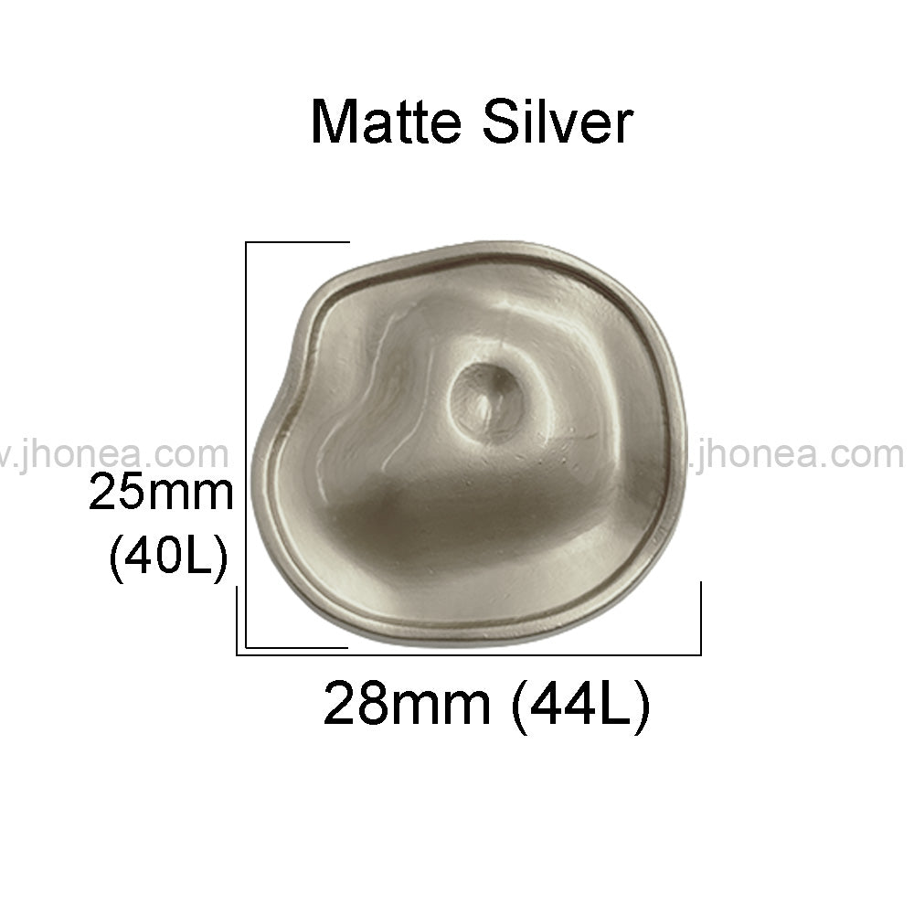 Uneven Round Shape Matte Finish Shank Metal Buttons