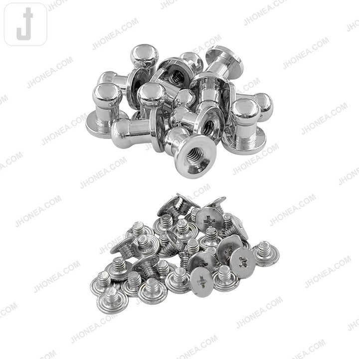 Versatile Shiny Silver 8mm Round Head Screw Metal Button Stud for Shirt/Bags/Belts