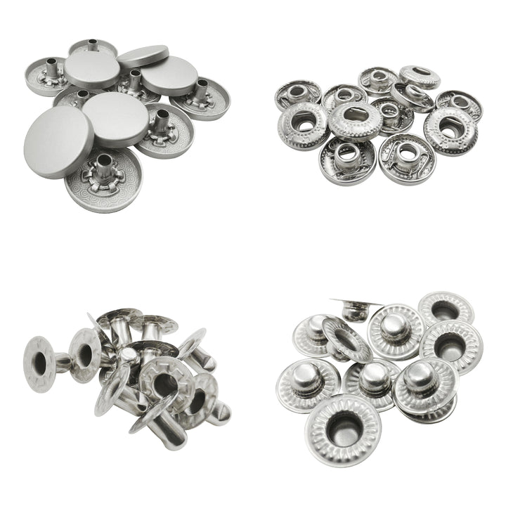 Standard Quality Assorted Metal Snap Buttons 4-Part Snap Fastener Sets
