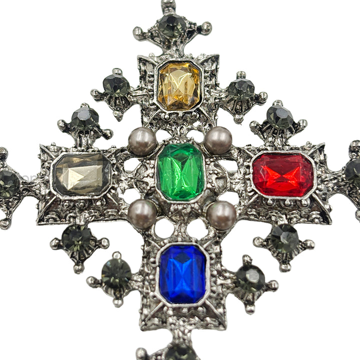 Beautiful Vintage Multicolour Diamond & Pearl Brooch Pin