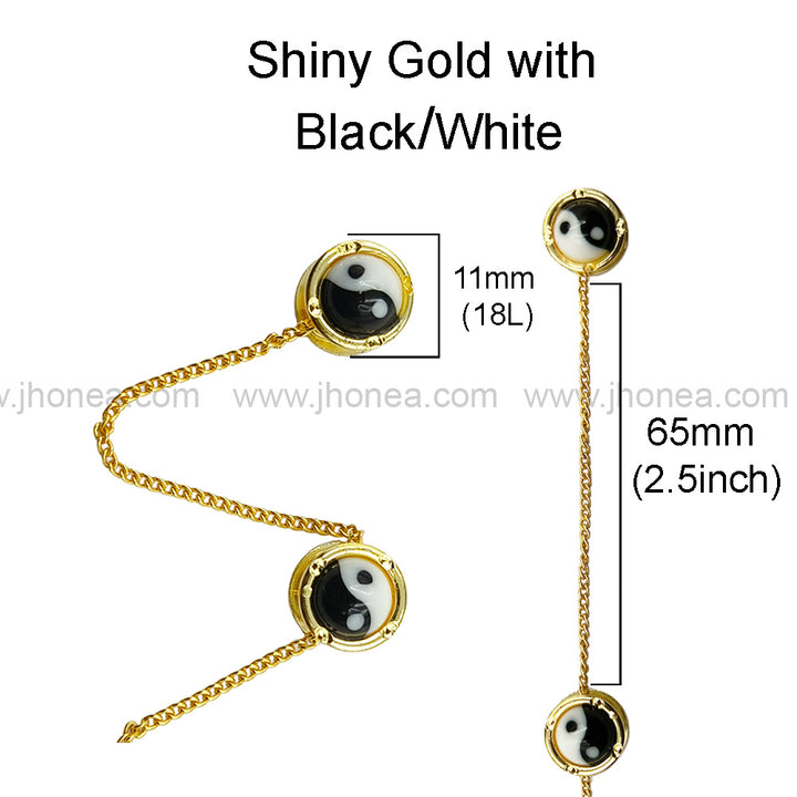 Elegant Yin Yang Dangling Chain Kurta Button
