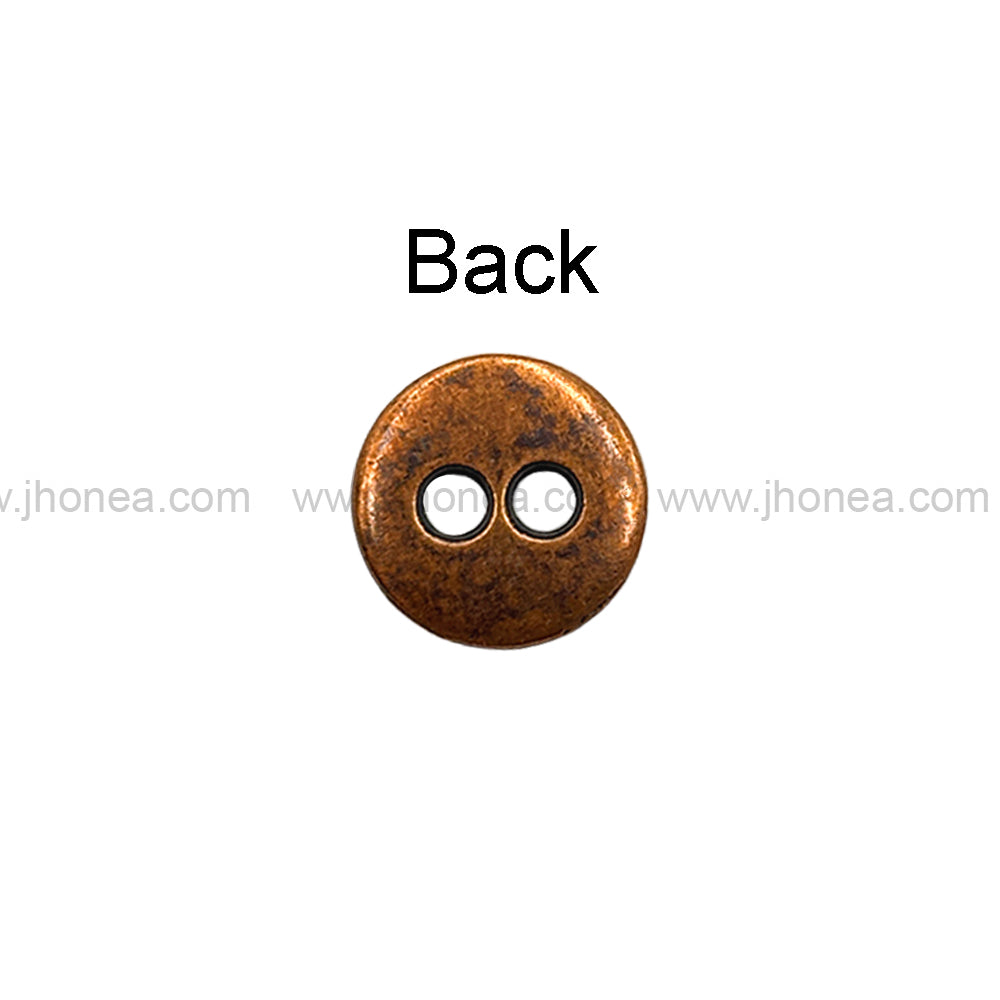 Engraved Rim 2-Hole Round Shape Shirt/Kurta Metal Buttons