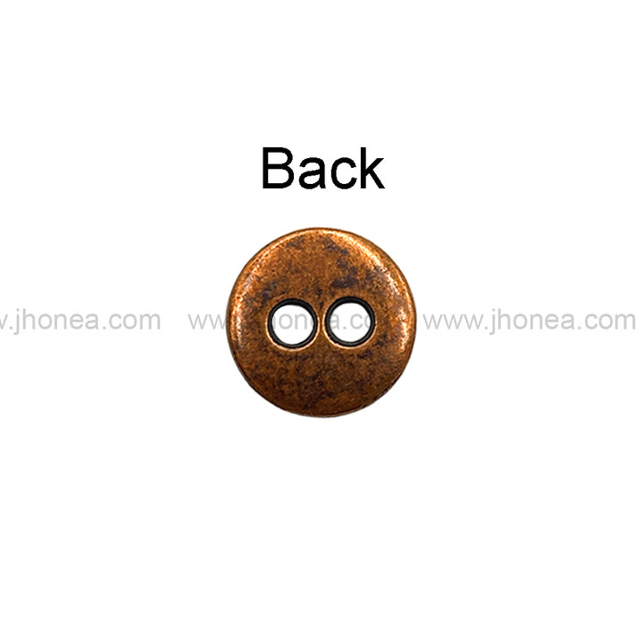 Engraved Rim 2-Hole Round Shape Shirt/Kurta Metal Buttons