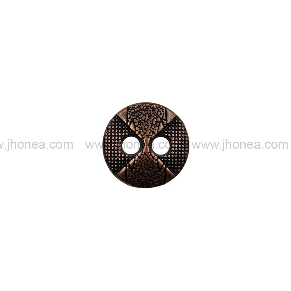 Textured Surface Round Shape Antique Copper Metal Buttons for Shirt