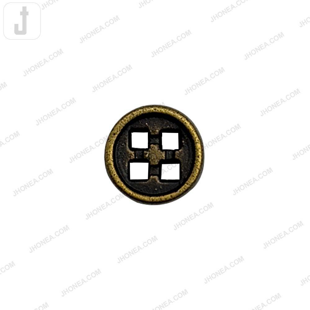 Versatile 10mm Round Shape 4 Hole Alloy Metal Buttons