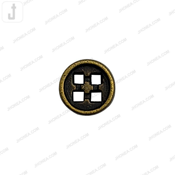 Versatile 10mm Round Shape 4 Hole Alloy Metal Buttons