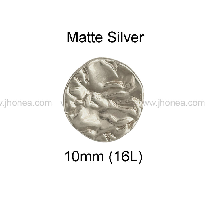 Round Shape Textured 10mm(16L) Classic Metal Shank Button
