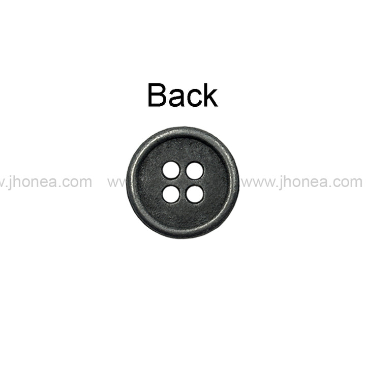 Vintage Reversible 4-Hole Double Rim Round Metal Buttons