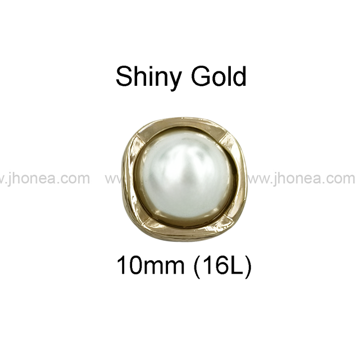 Rounded Square Shape Matte & Shiny Pearl Buttons