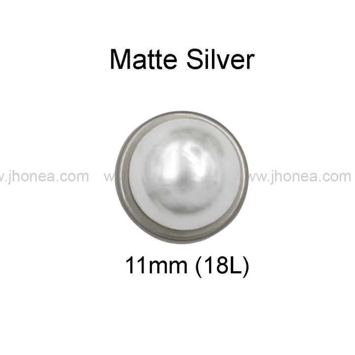 Matte Gold & Matte Silver Round Shape Pearl Metal Button