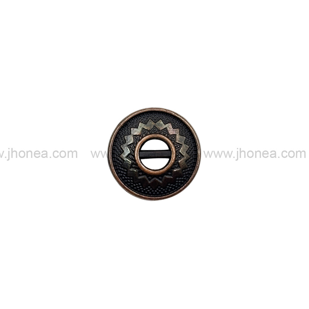 Very Unique Structure Engraved Design Antique Copper Metal 2-Hole Shirt Buttons