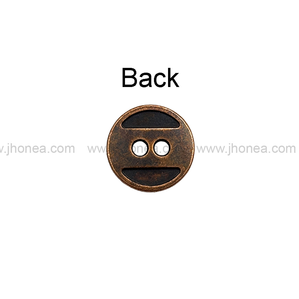 Western Style 2-Hole Round Shape Metal Button for Dresses