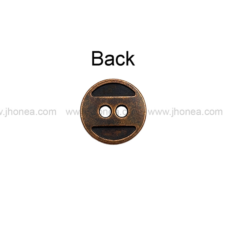 Western Style 2-Hole Round Shape Metal Button for Dresses