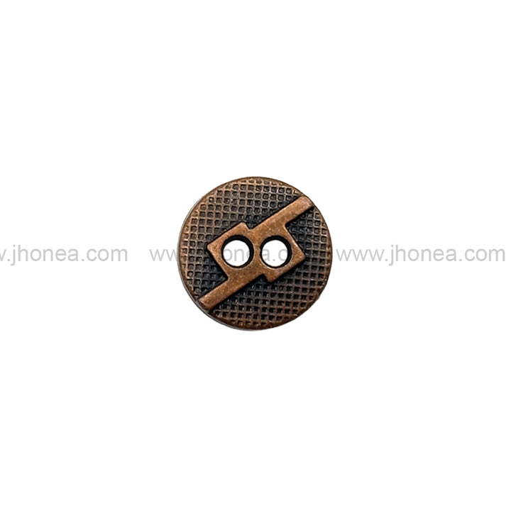 Square 2-Hole Round Shape Unique Surface Antique Copper Finish Shirt Buttons