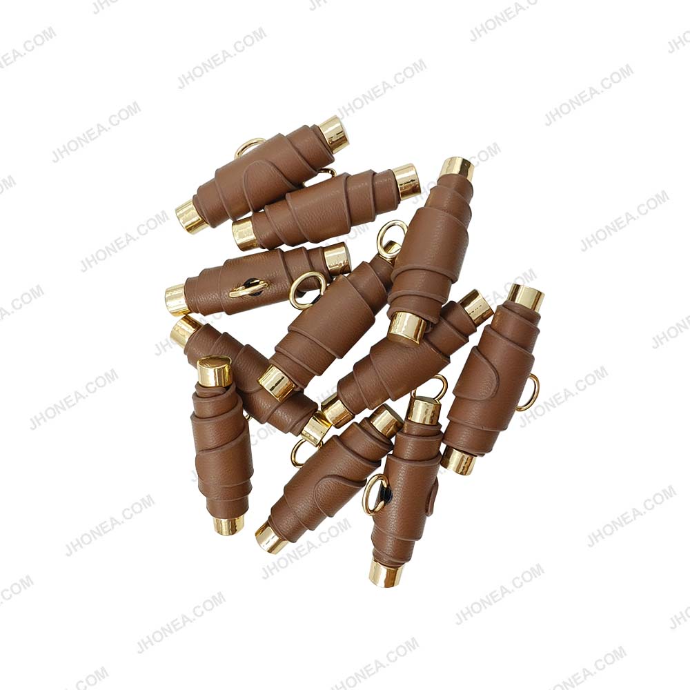 Modern PU Leather Down Loop Buttons for Designer Coats and Apparel