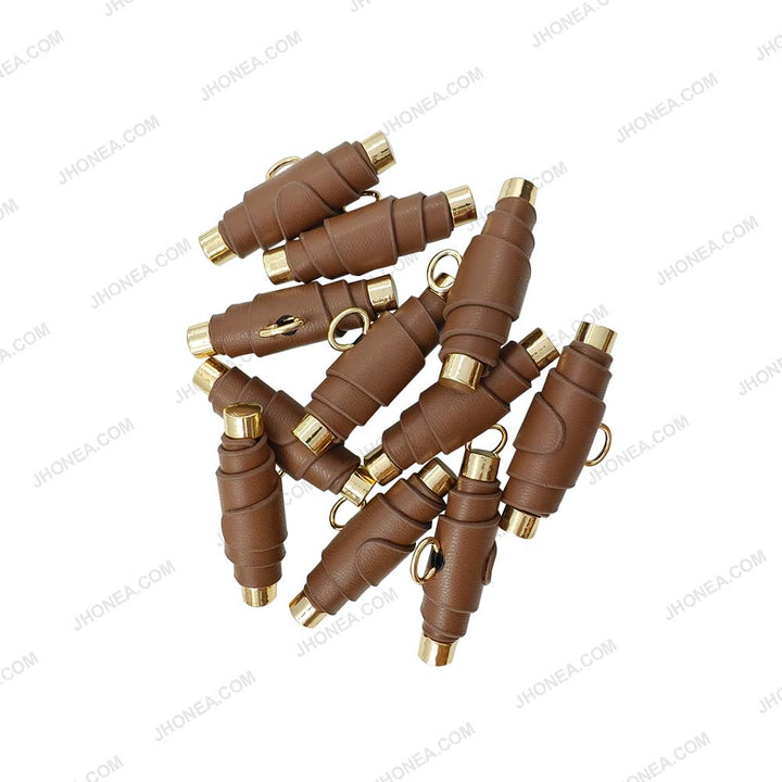Modern PU Leather Down Loop Buttons for Designer Coats and Apparel