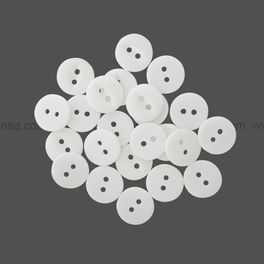 2-Hole Round Shape 12mm(20L) Poly Button