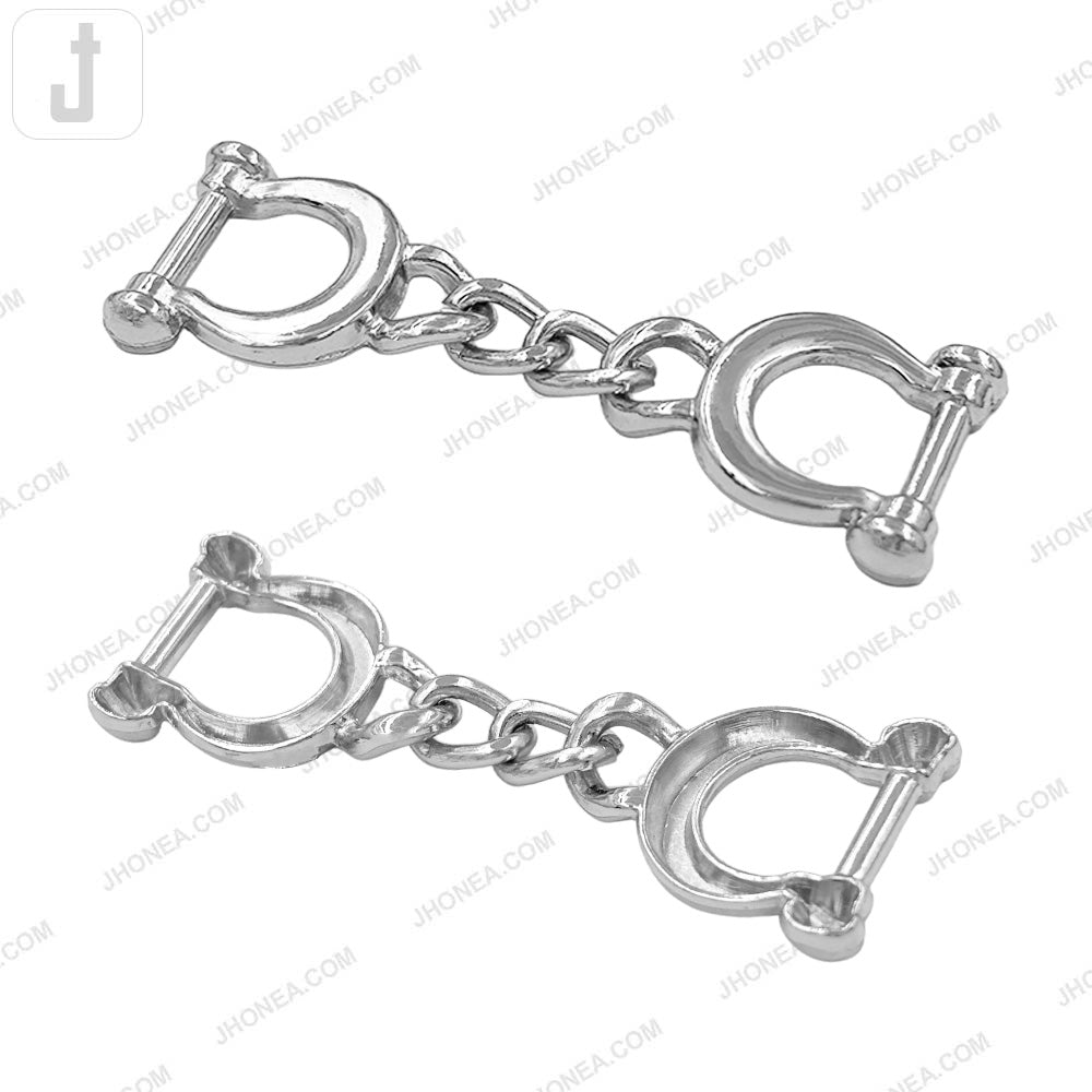 Stylish Shiny Finish Handcuffs Design Decorative Shoe Buckle