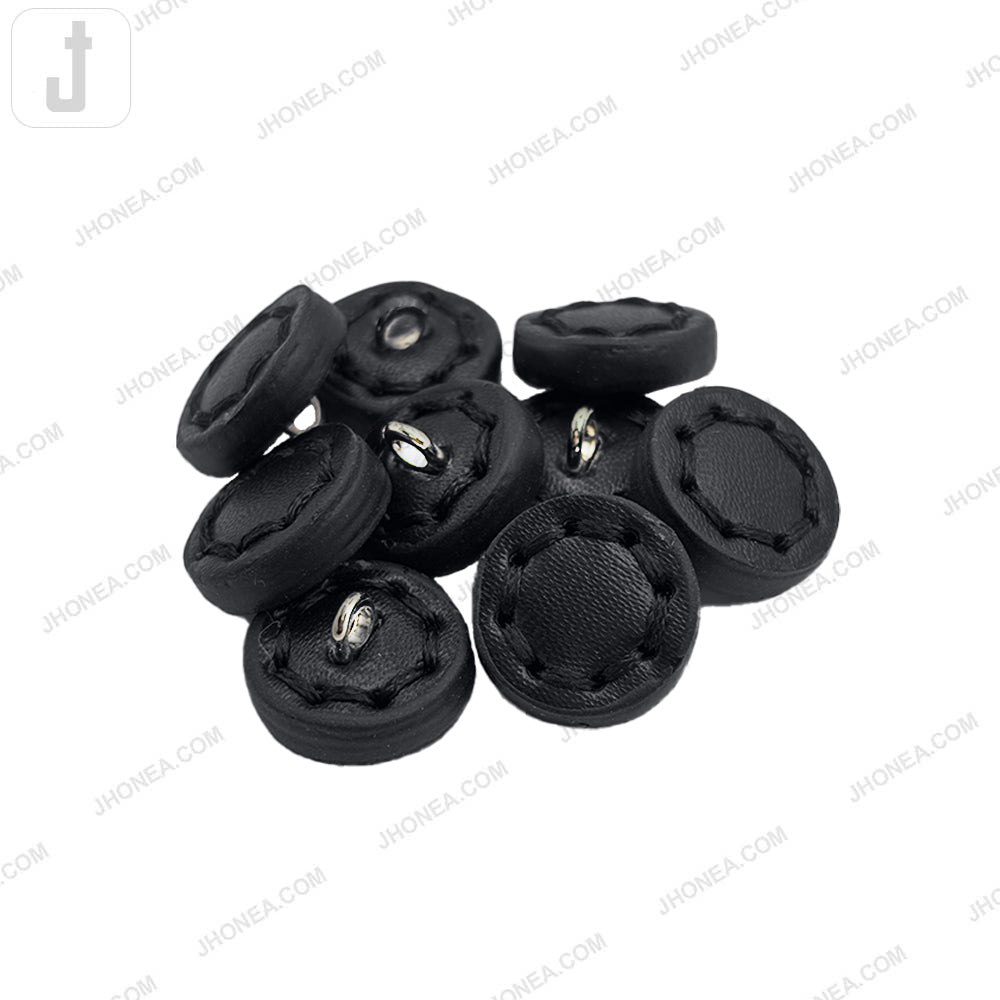 Black and White PU Leather Downhole Loop Buttons