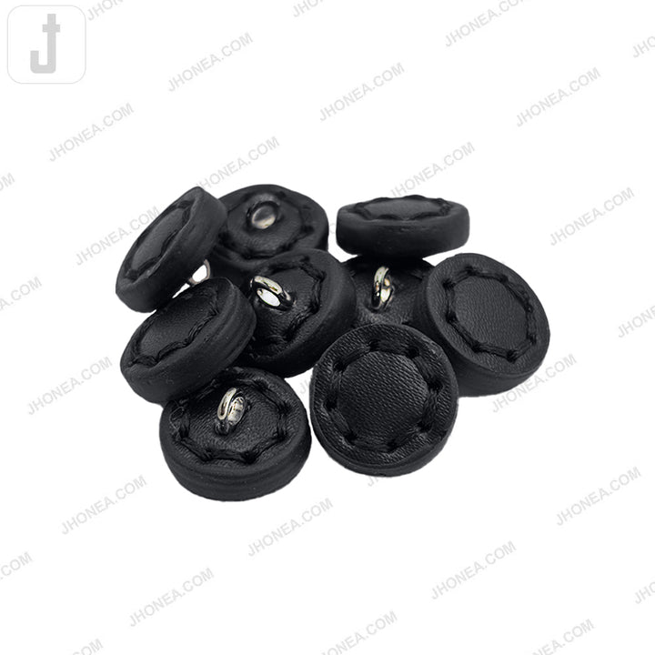 Black and White PU Leather Downhole Loop Buttons